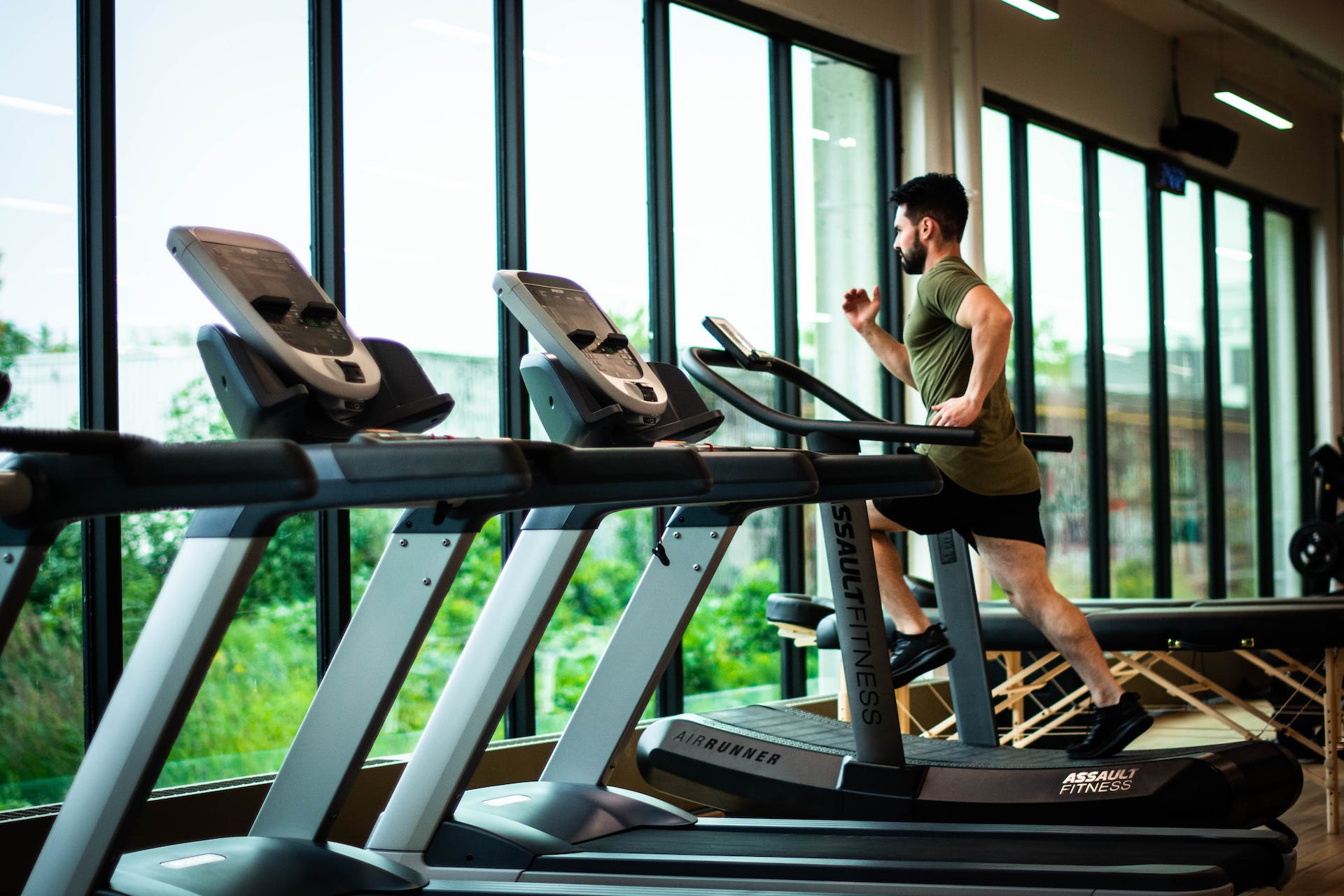 a person training